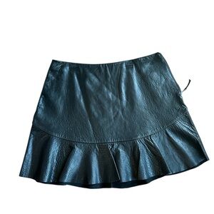 Genuine leather skirt